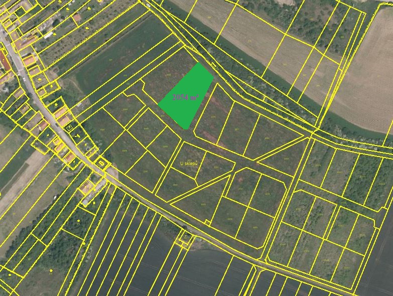 Prodej stavebního pozemku, obec Havraníky, CP 2054 m²