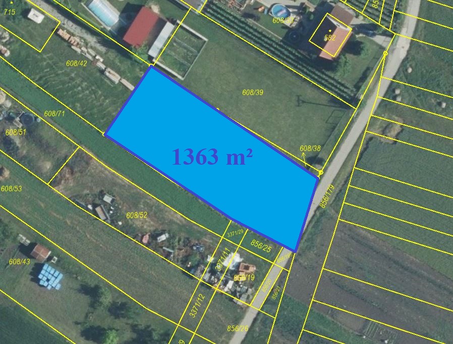 Prodej stavebního pozemku pro investora, Uherčice, CP 1362 m²